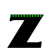 Five black Z-shaped icons with green pixelated patterns on gray background, showing progressive animation of pattern coverage.