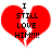 Red broken heart with black text "I STILL LOVE HIM!!!!" over white background, two identical static frames shown side-by-side.