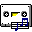 Pixel art animation of a gray cassette tape with yellow window and blue musical notes, showing frame-by-frame movement across six sampled frames in a contact sheet layout.