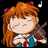Pixelated anime-style character with orange hair and red bows playing a violin on the left, next to stylized text "Anime IM" and "COM" on the right against black background.