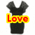 A static image of three vertically stacked dress icons with overlaid text: black, purple, and pink dresses with yellow, orange, and blue text respectively.