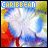 Pixelated icon with 'CARIBBEAN' text above a flower-like shape in white, blue, red, and orange hues.