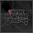 Animated pixel art sequence showing text "YOU'VE GOT YOUR LIES" with changing letter colors and small star-like particles on a dark background.