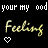 Animated contact sheet of a 5x4 grid showing repeated text and heart symbols in yellow, white, and black on a transparent background with gray transparency overlay.