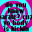 Pixelated text on a cyan and magenta spiral background with no visible motion changes.