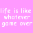 Pixelated text on pink background with dark brown rectangular overlays shifting across the words.