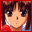 Pixelated anime-style character with brown hair and red collar, showing sequential facial expression changes across frames.