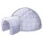 Pixelated gray igloo with rounded dome and small entrance, rendered in low-resolution style against white background.