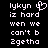 Pixelated text and symbols on black background with one frame showing a heart symbol replacing the 'u' in 'lykyn u'.
