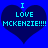 Two identical pixelated heart shapes on a blue background, each containing text in cyan block letters.