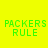 Four identical pixelated text displays reading 'PACKERS RULE' in green on yellow-green backgrounds arranged in a