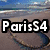 A four- shows a beach scene with palm trees and text reading "ParisS4 Loves The Beach" in pixelated white letters with black outlines