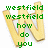 A 3D-rendered yellow 'W' with green pixelated text overlays in three distinct configurations.