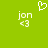 Green background with white pixelated text 'jon' and '<3', two identical copies of the text, one heart symbol above center.