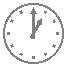 twelve clock faces showing different times, each with hour and minute hands on a white dial marked by stars and squares