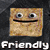 Four pixelated square icons with brown textured faces on dark background, each labeled with white text below: Friendly, Crazy, Curious, Pervert.