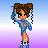 Pixel art character with brown braided hair and red eyes stands against gradient background, text reads 'i have a belly button' in purple outline font.
