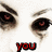 six showing a person's eyes with red text reading 'you make me want to disappear' across the bottom two