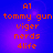 Pixelated orange text on a blue-purple gradient background with four identical showing 'A1', 'tommy gun', 'viger', 'nerds', '4life' in vertical alignment