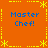 A static orange icon with four identical "Master Chef!" text blocks arranged in a , bordered by yellow pixelated decorative elements