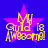 Four identical pixelated icons arranged in a , each featuring a purple star with yellow text reading "My Girl is Awesome!" and "18" on a blue background