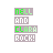 Pixelated text 'NELL AND CLARA ROCK!' in green and gray blocks on white background with subtle animation changes.