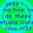 Green background with blue spiral patterns and repeated text in blue pixelated font.