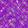 Purple glitter background with scattered white diamond shapes and small triangular cutouts, featuring a static gray rectangle in the bottom-right corner.
