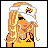 Pixel art contact sheet showing a female character in Lakers-themed attire across multiple frames with text and logo elements below.