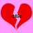 Two red broken heart icons with 'Ollie' text on a pink background, each showing slight pixel variation between frames.