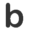 Two side-by-side black-and-white images of the lowercase letter 'b' with distinct stylistic variations.