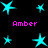 Pixelated cyan stars and pink text on black background, with multiple star sizes and positions across the frame.