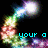 A circular, multicolored light trail with a bright white star at the top and blue text reading 'your a' on black background.