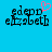 Pixelated text 'edepd elizabeth' on cyan background with pink heart above first line; second frame lacks the heart.