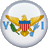 Static circular icon featuring a golden eagle with outstretched wings holding an American shield, flanked by green and blue elements on a white background within a silver border.