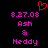 A static pixel art image with a black background, displaying pink text and a red heart symbol.