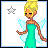 Pixel art contact sheet showing two frames of a fairy character with blonde hair, teal dress, and light blue wings against white background.