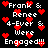 Pixelated text and red heart icons on black background, with repeated phrases about engagement.
