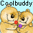 Pixelated animation of two golden-brown dog-like characters holding flowers with red and purple petals against a light blue background, showing frame-to-frame pose changes.