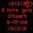 Red pixelated text and symbols on black background, with one heart symbol having a curved tail.