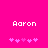 Pixelated text 'Aaron' in white on bright pink background with two of small pink star-like symbols below