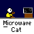 _Microwave Cat_ is a pixel-art animation showing a yellow figure interacting with a microwave, where the cat inside changes from normal to red and back.