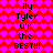 Pixelated text on a red and pink heart-patterned background with no visible motion changes.