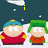 Pixelated cartoon characters in red and orange clothing stand against a dark background with snowflakes, text changes from 'i love' to 'ME'.
