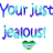 Animated contact sheet showing multiple frames of a colorful text-based buddy icon with repeating phrases and heart symbols.