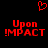 Red pixelated text 'Upon !IMPACT' appears twice on a black background with a red heart symbol above, all in static display.