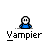 Pixel art buddy icon with blue-shirted figure and white skull-like head, showing animation changes in head position and mouth expression across frames.