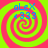 Four identical display a red and green spiral pattern with blue text reading "oLeX +333" in the top-left corner of each