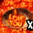 six identical frames showing a bowl of orange noodles with 'LOVE YOU' text, each frame has an 'X' symbol in the bottom right corner