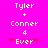 Pixelated text on bright pink background: 'Tyler + Conner 4 Ever' with red heart symbols, two identical frames showing slight variation in heart pixelation.